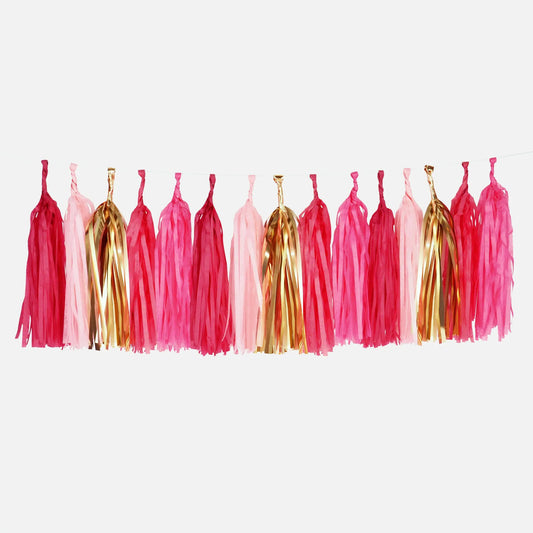 Pink - Gold Tassel Garland thepartyville