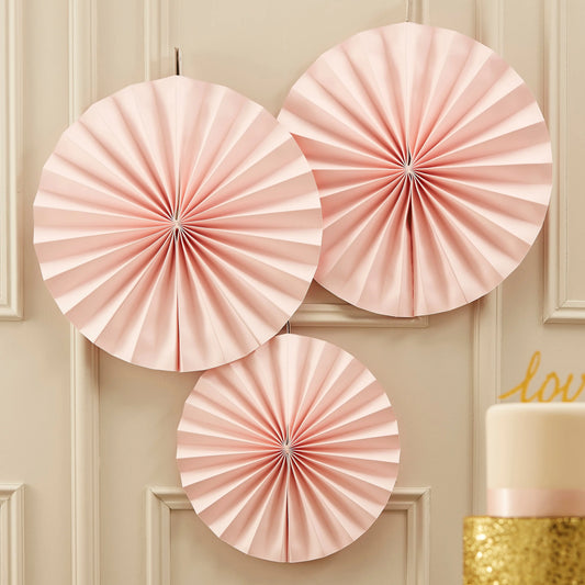 Pink Pinwheel Paper Fan Decorations Ginger Ray