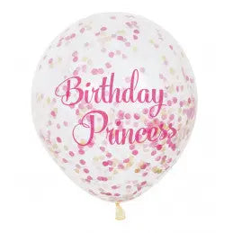 Pink Princess Confetti Balloons Unique