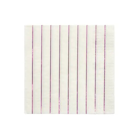 Pink Sparkle stripe napkins S Meri Meri