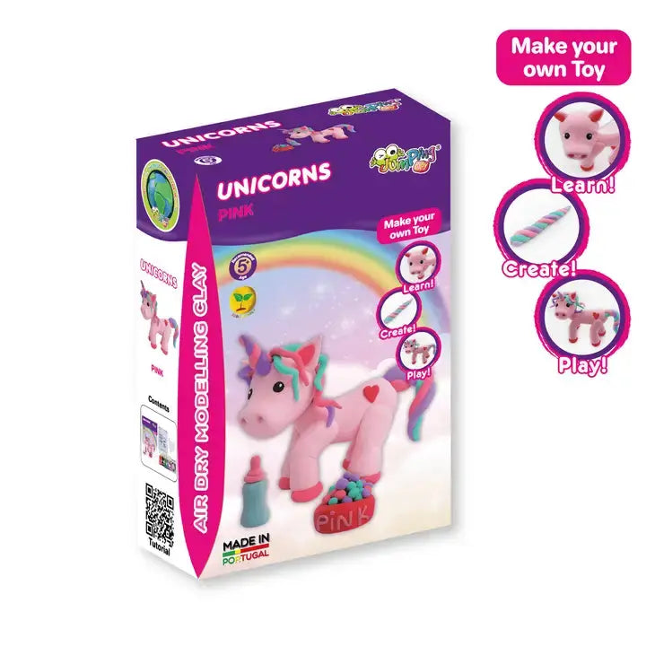 Pink - Unicorns Collection- Air Dry Modelling Clay Kit JumpingClay