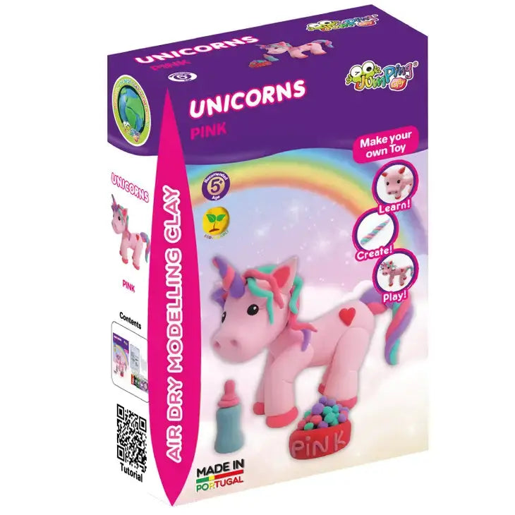 Pink - Unicorns Collection- Air Dry Modelling Clay Kit JumpingClay