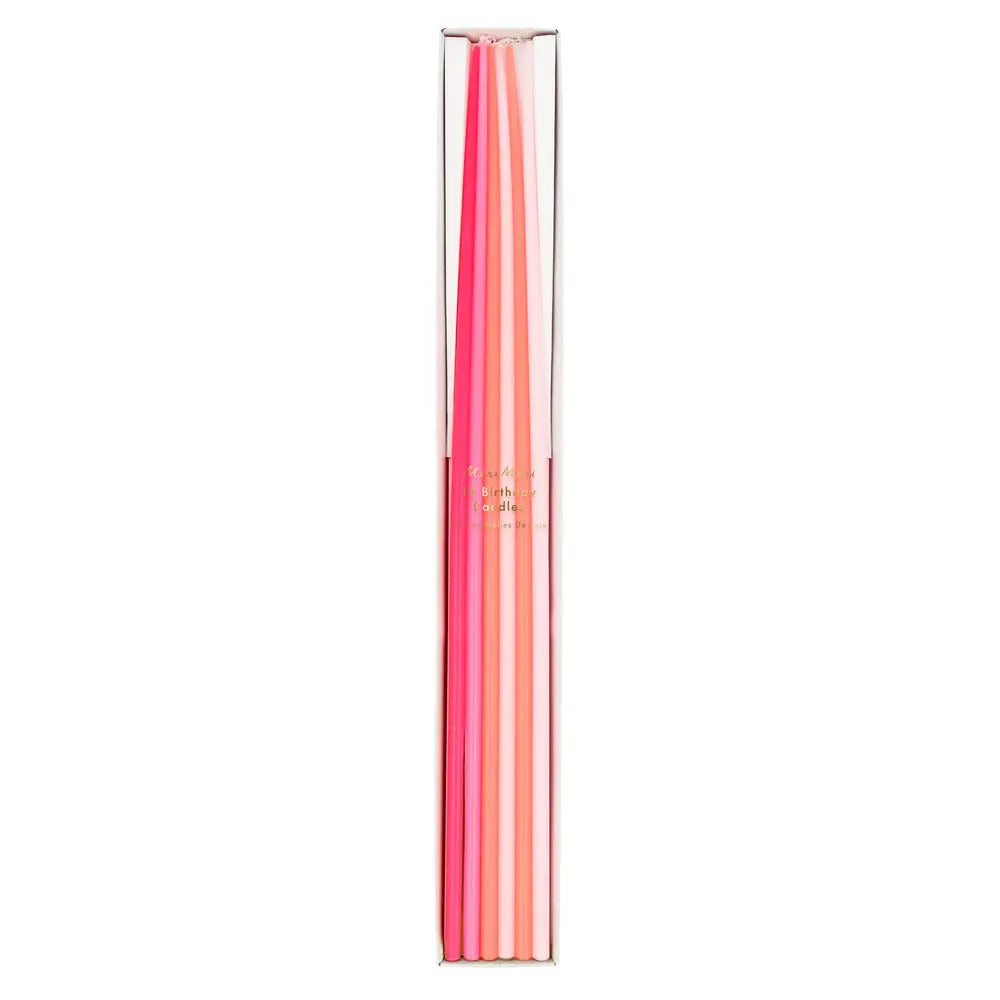 Pink tall tapered candles Meri Meri