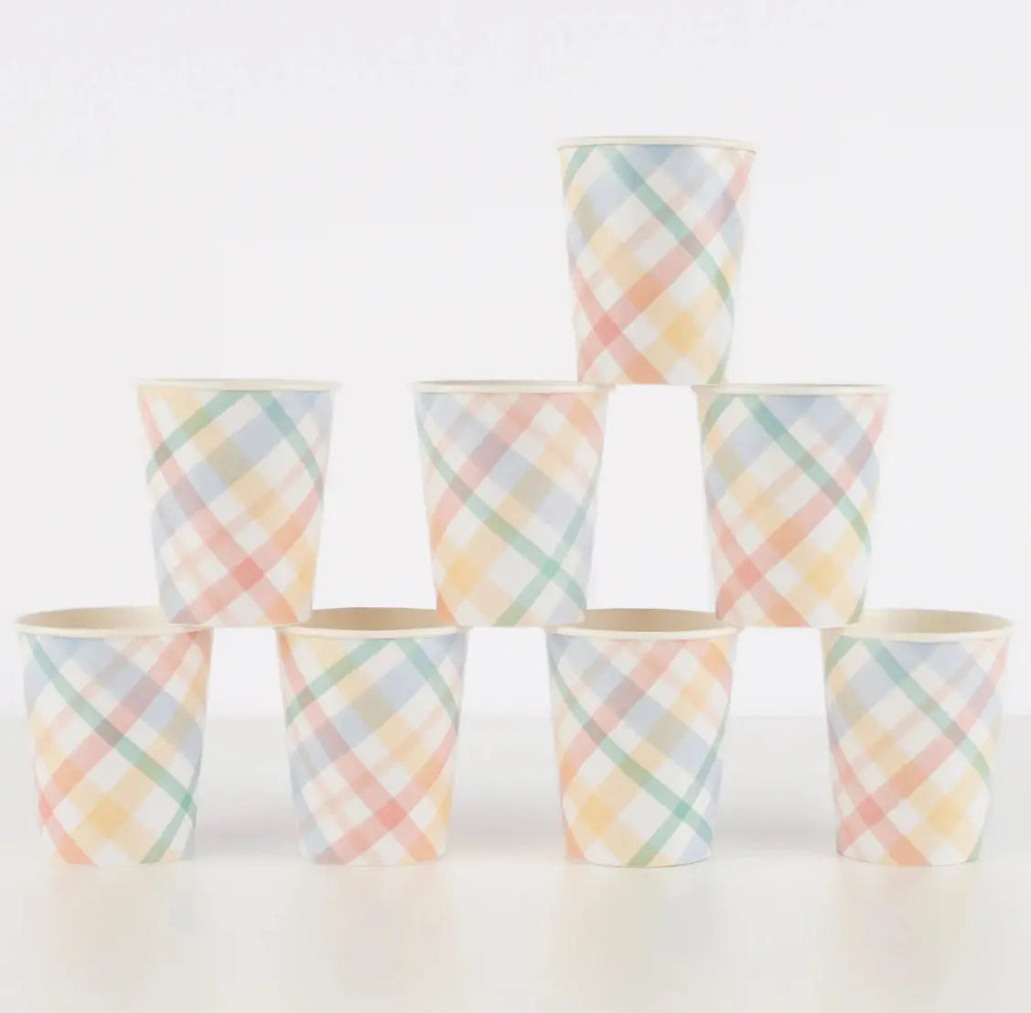 Plaid Pattern Cups (x 8) Meri Meri