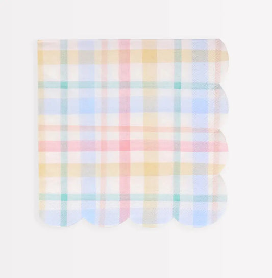 Plaid Pattern Large Napkins (x 16) Meri Meri