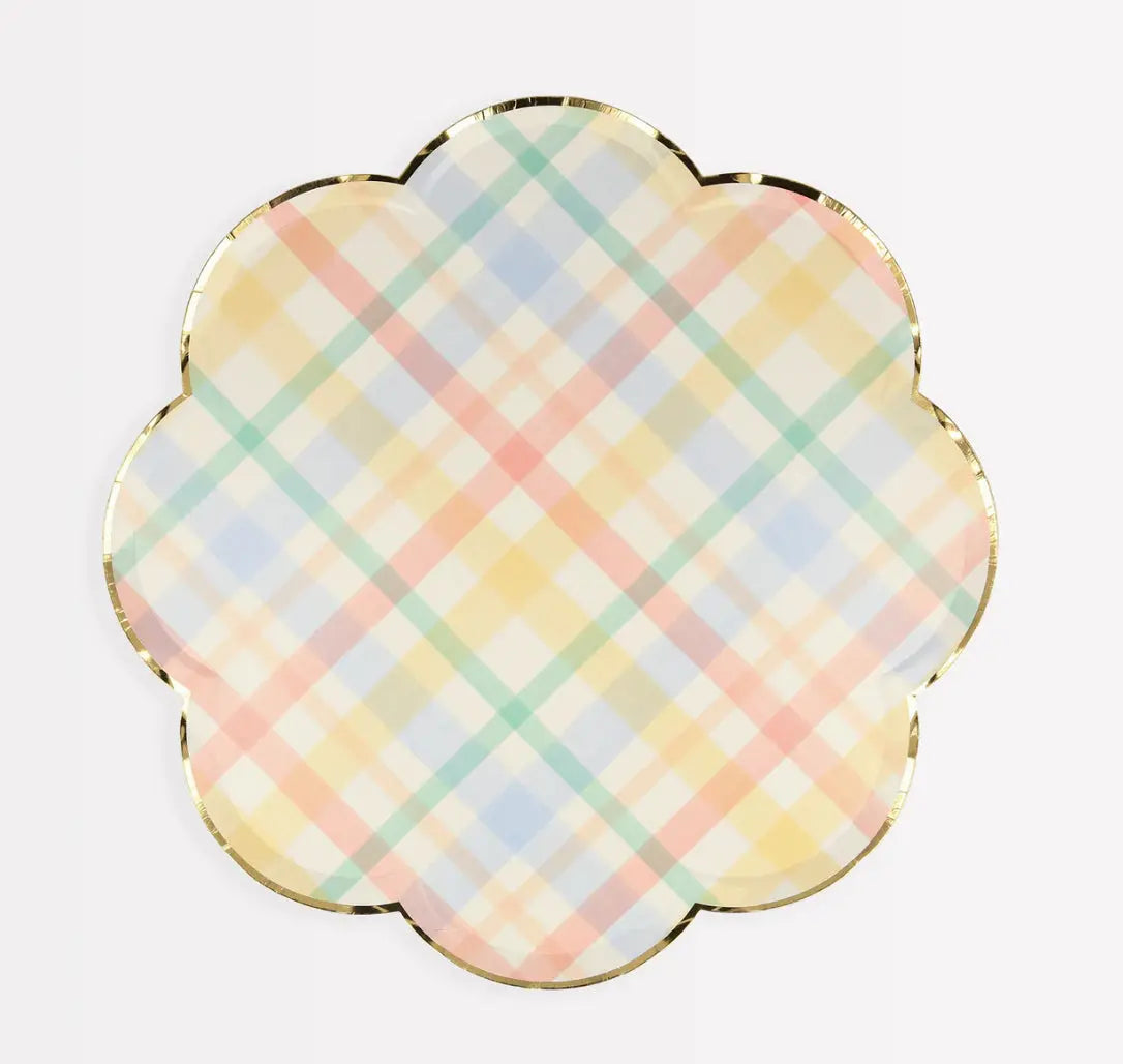 Plaid Pattern Side Plates (x 8) Meri Meri