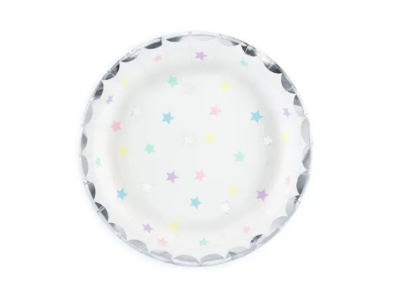 Plates unicorn, stars Partydeco