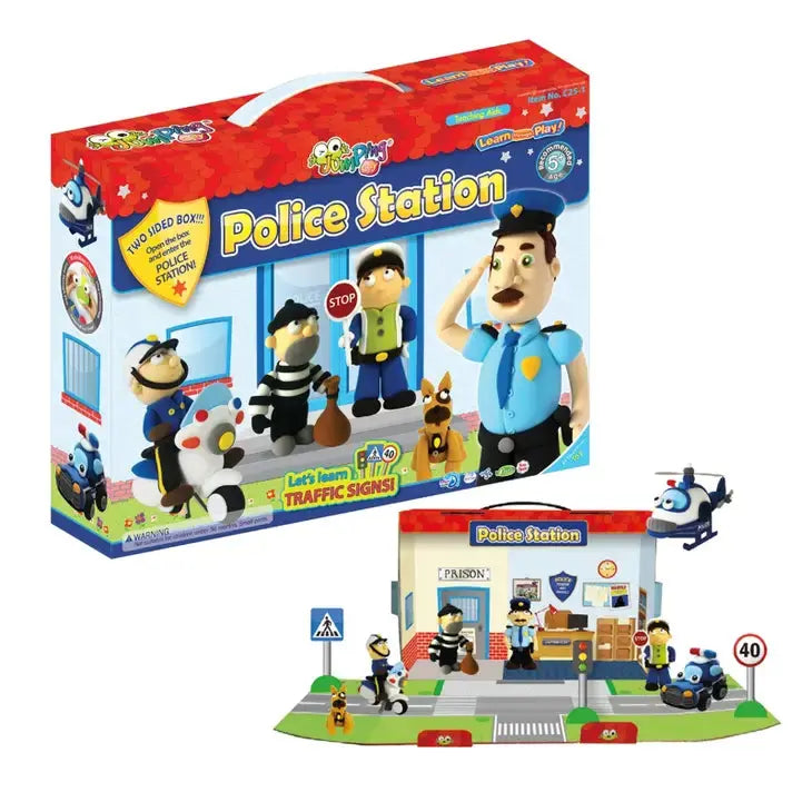 Police Station - JumpingCity - Air Dry Clay Modelling Kit JumpingClay