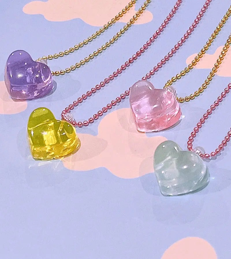 Pop Cutie Jello Heart Kids Necklaces Pop Cutie