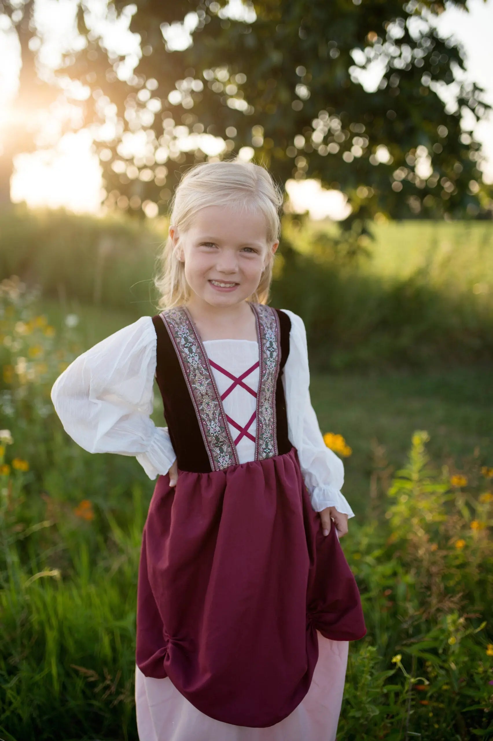pink peasant dress Pretty Dress, 7-8 yrs 34 waist By Anthropologie Off-The-Shoulder Peasant Dress