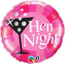 Qualatex 15828 18" Hen Night Pink Round Foil Balloon 01ct thepartyville