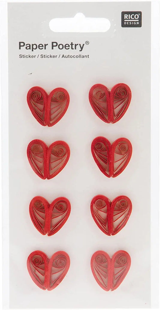 Quilling Stickers Red Hearts Rico design