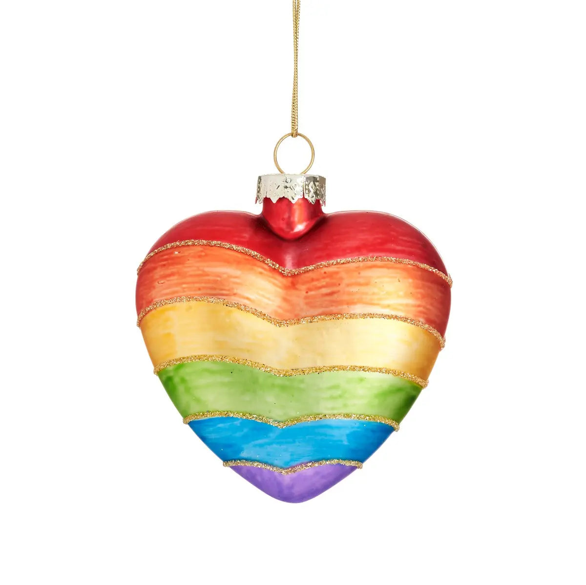 Rainbow Heart Shaped Bauble SASS AND BELLE