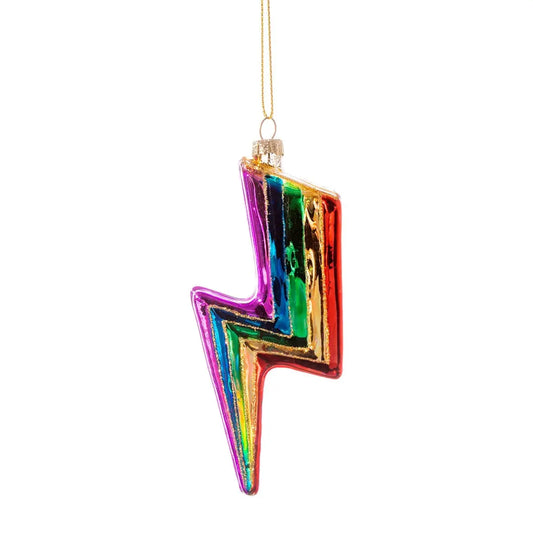 Rainbow Lightning Bolt Shaped Bauble SASS AND BELLE