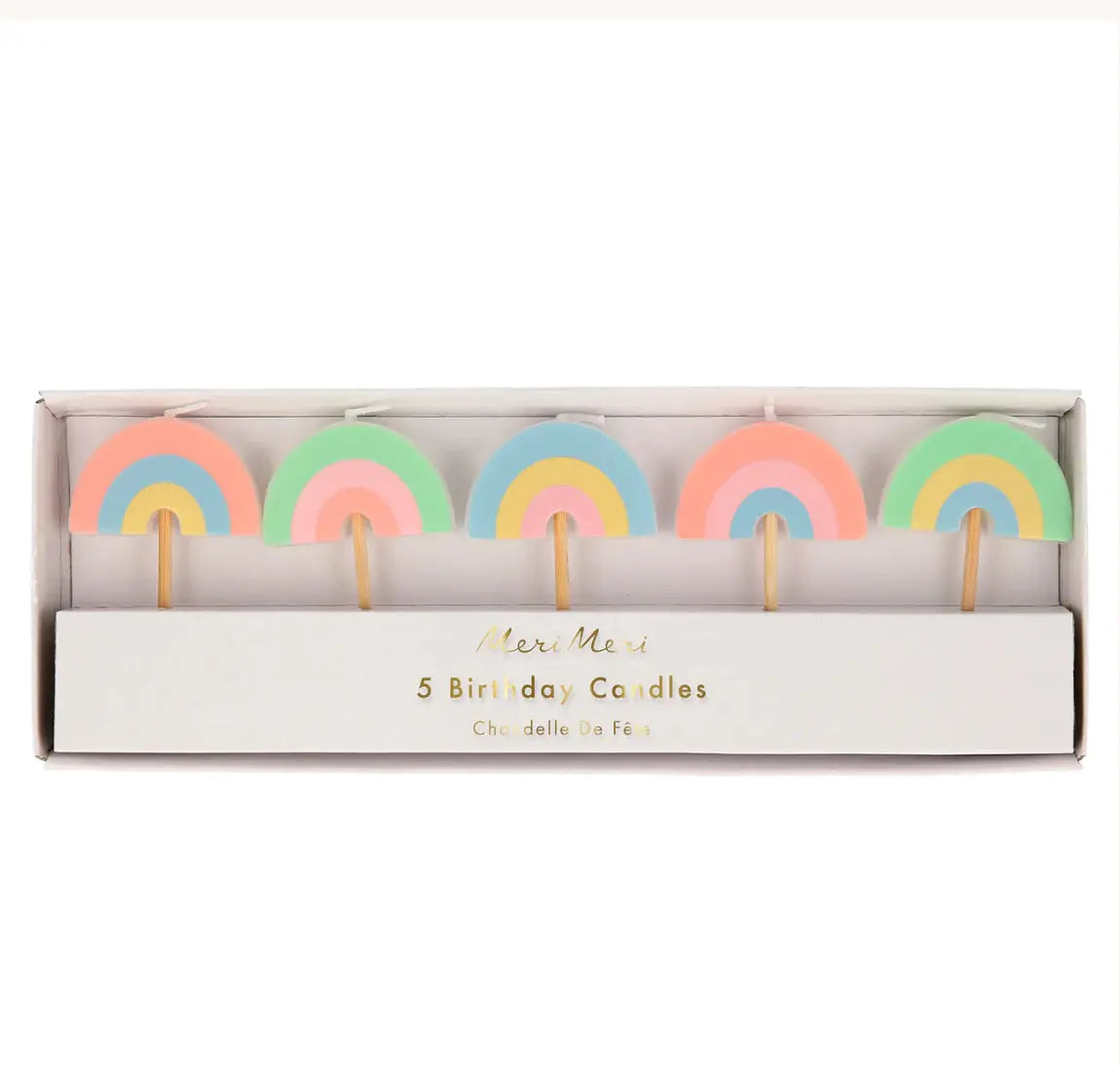 Rainbow Party Candles (x 5) Talking Tables