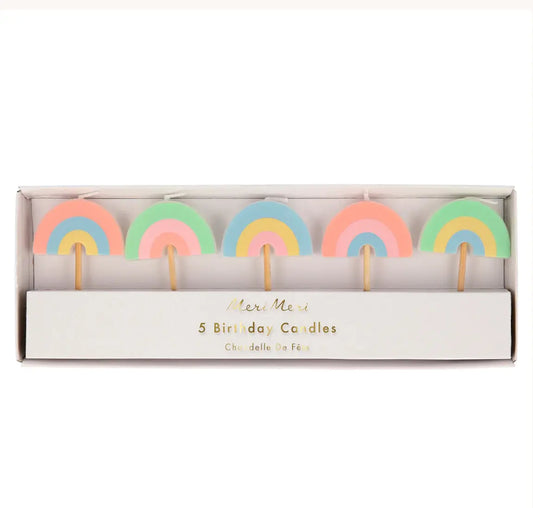 Rainbow Party Candles (x 5) Talking Tables