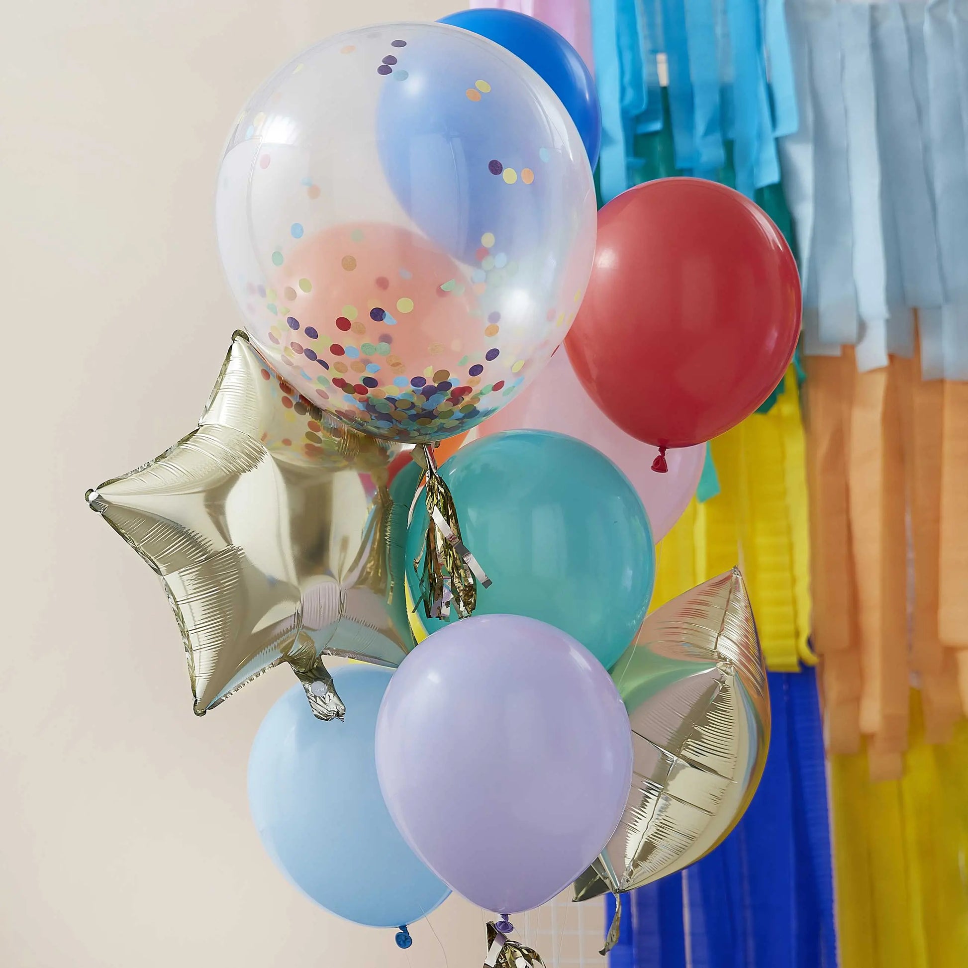 Rainbow Party Mixed Balloon Bundle - GingerRay- 11 balloons Ginger Ray
