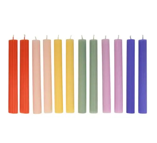 Rainbow Table Candles (x 12) Meri Meri