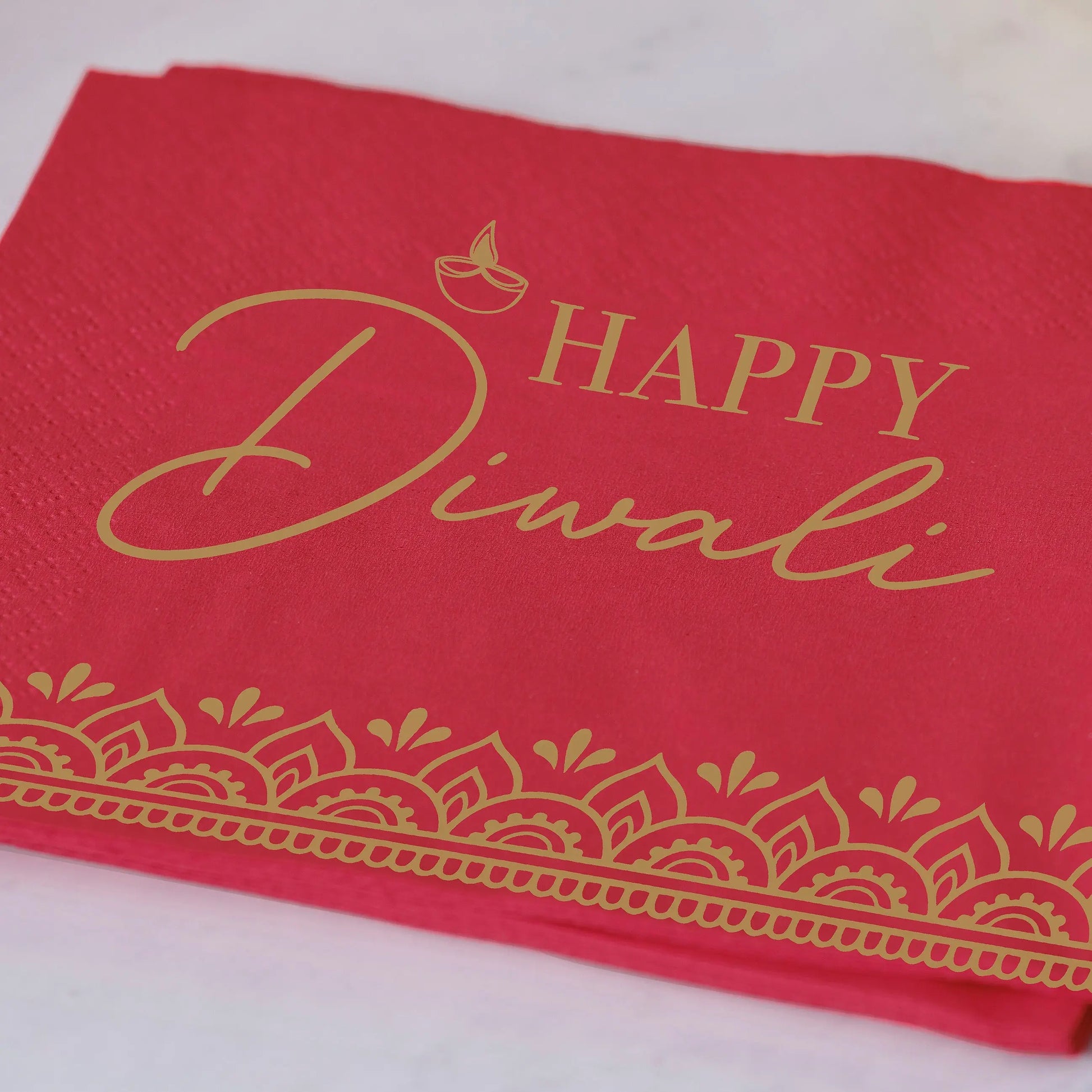 Red Happy Diwali Paper Napkins Ginger Ray