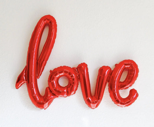 Red LOVE balloon Red Script NORTH STAR BALLOONS