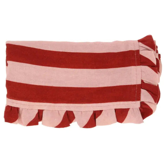 Red & Pink stripe ruffle napkins Meri Meri