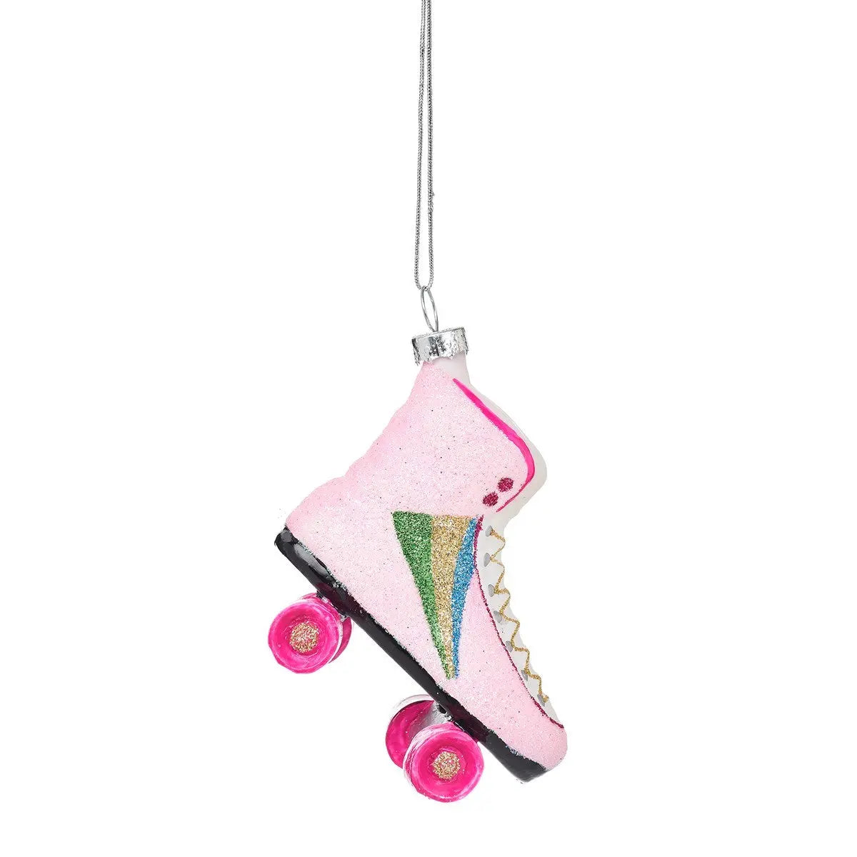 Retro Rollerskate Shaped Bauble Pink SASS AND BELLE