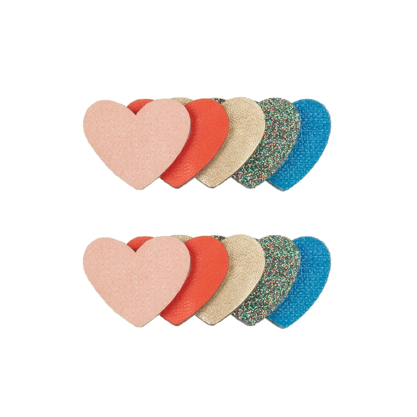 Retro rainbow layered heart clips Mimi & Lula