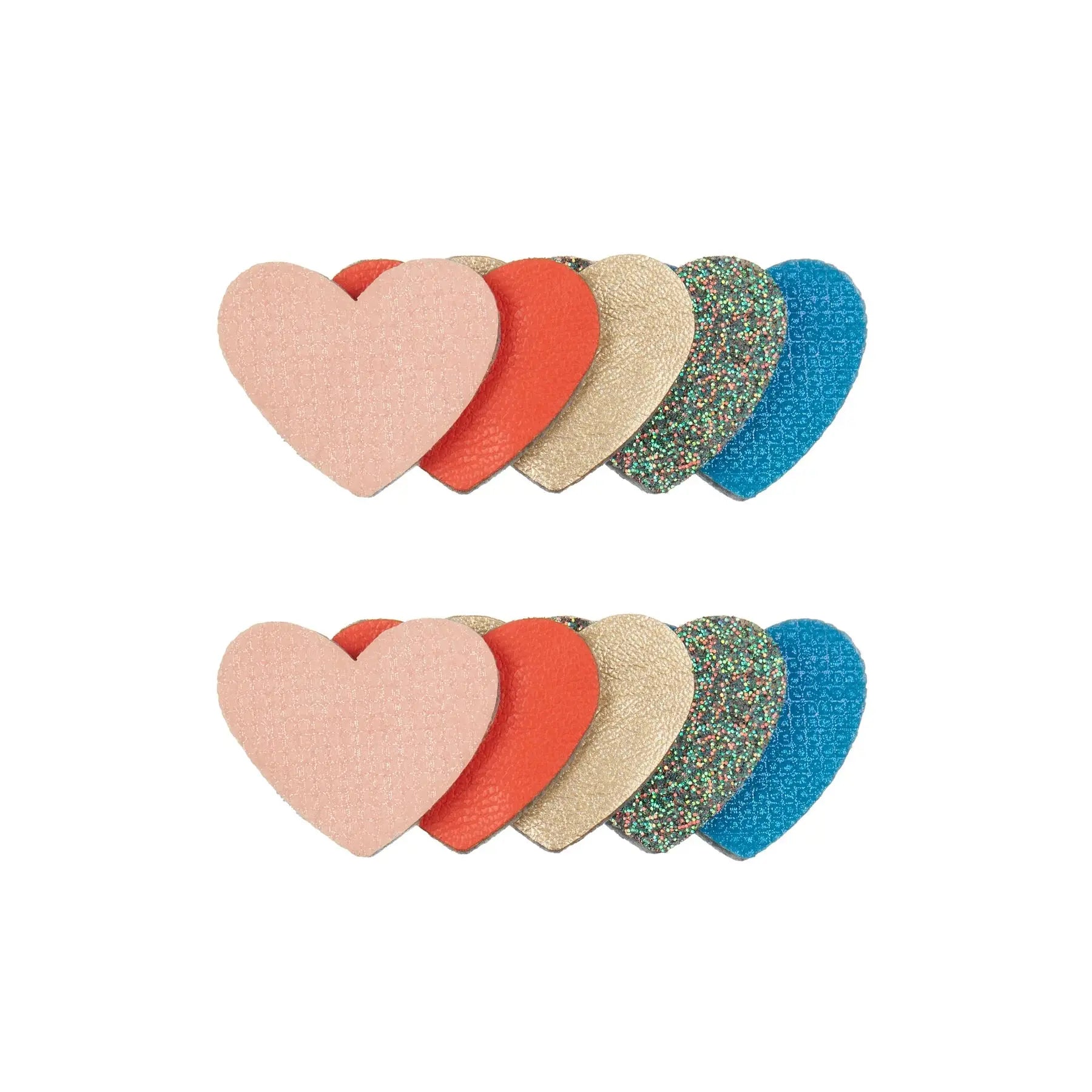 Retro rainbow layered heart clips Mimi & Lula