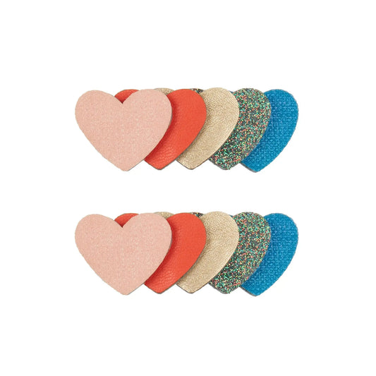 Retro rainbow layered heart clips Mimi & Lula