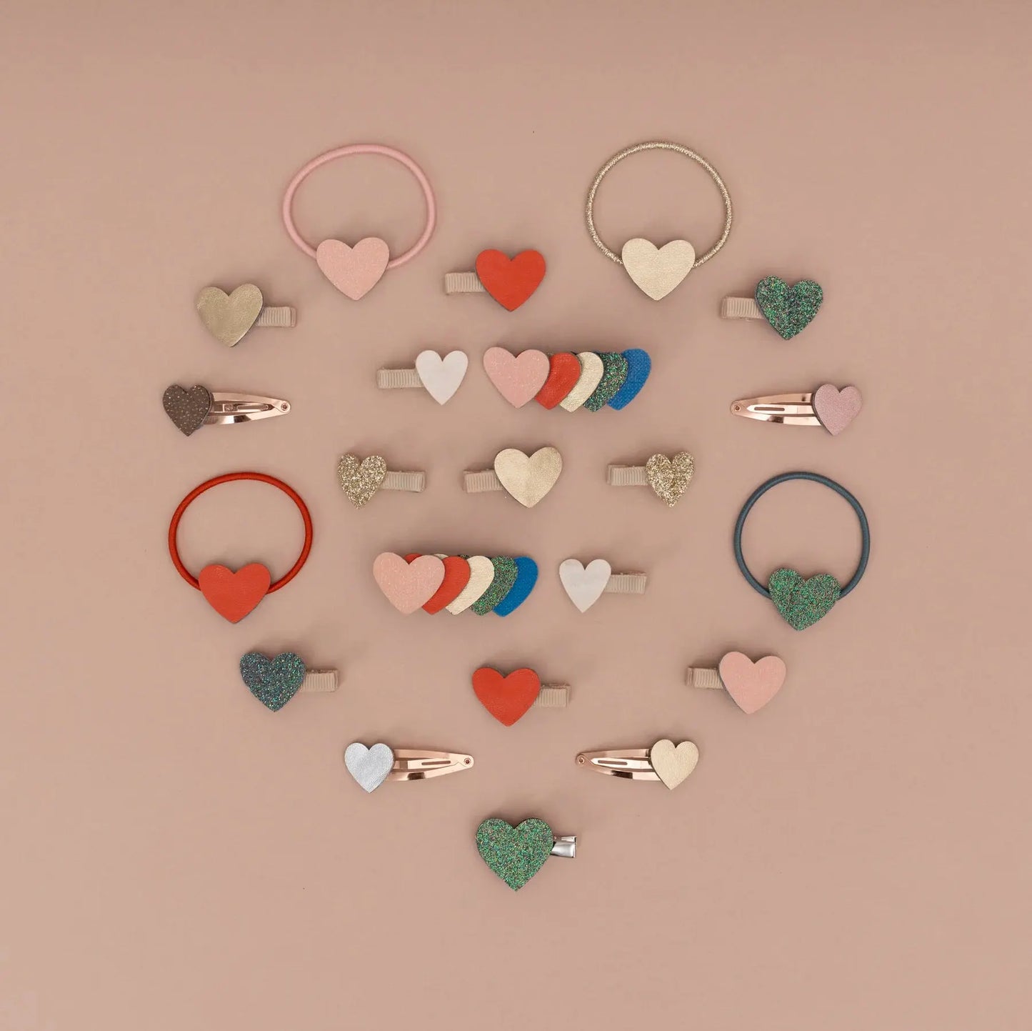 Retro rainbow layered heart clips Mimi & Lula