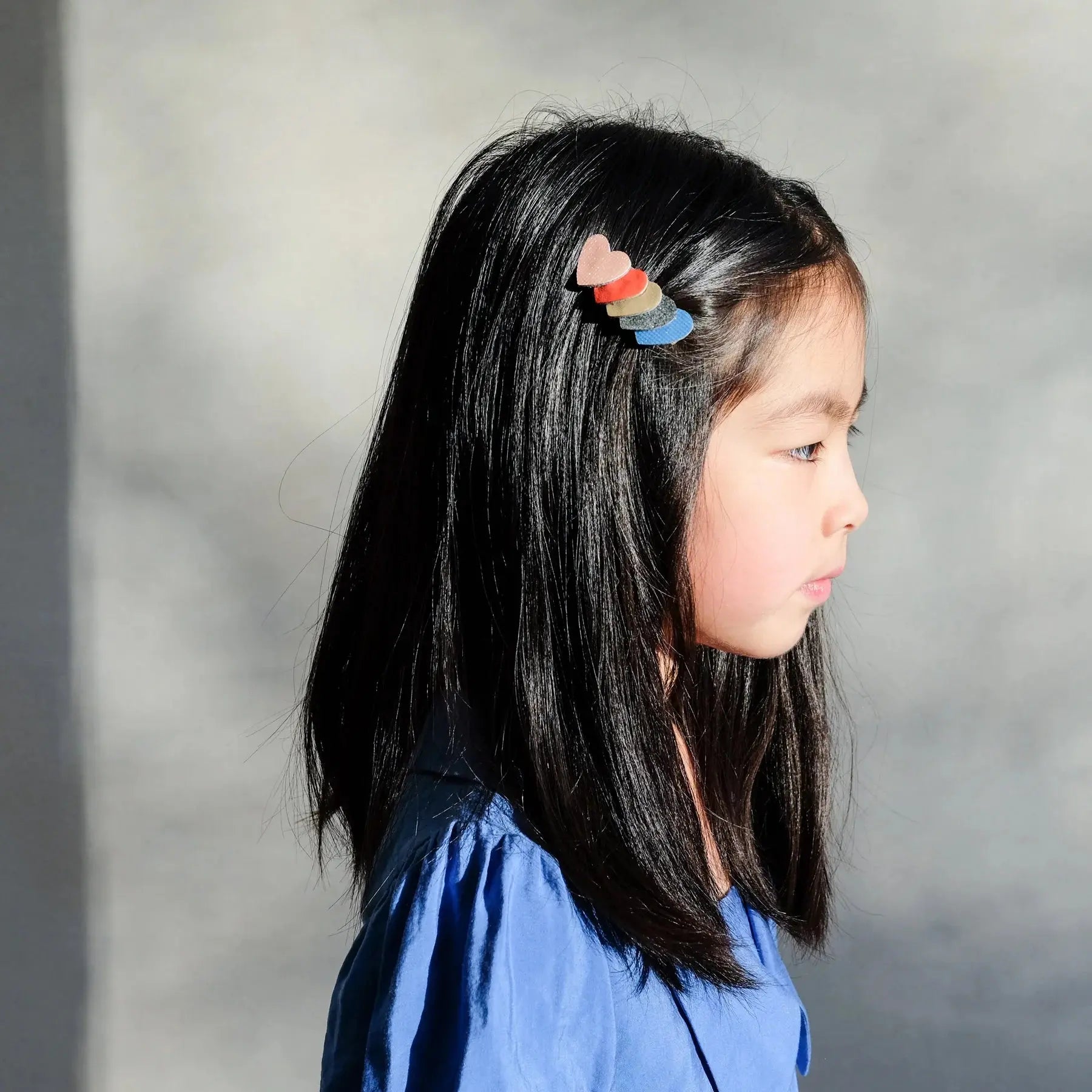 Retro rainbow layered heart clips Mimi & Lula