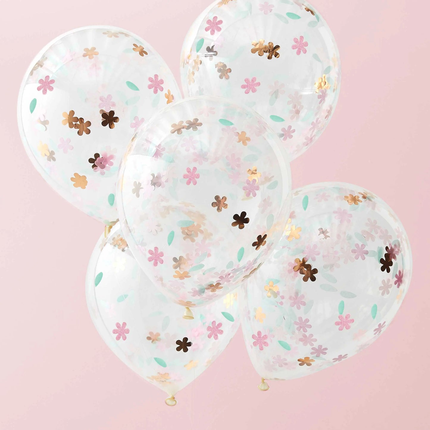Rose Gold Floral Confetti Balloons Ginger Ray