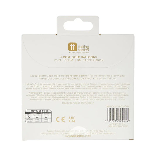 Rose Gold Happy Birthday Balloons Talking Tables