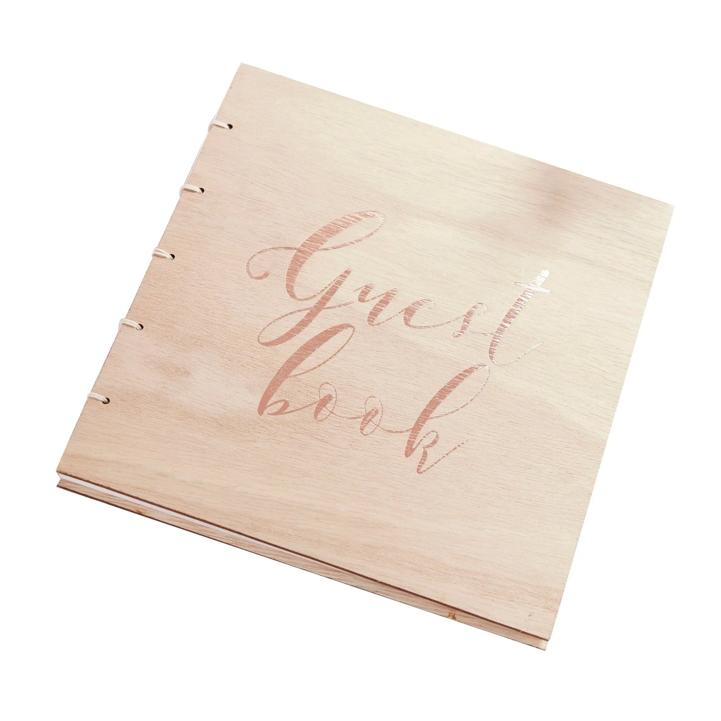 Rose Gold Wooden Wedding Guest Book Ginger Ray