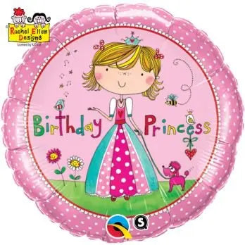 Round Rachel Ellen Birthday Princess Foil Balloon qualatex
