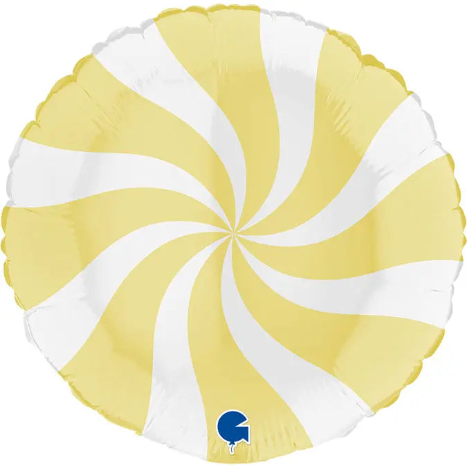 Round Swirly White Yellow Betallic