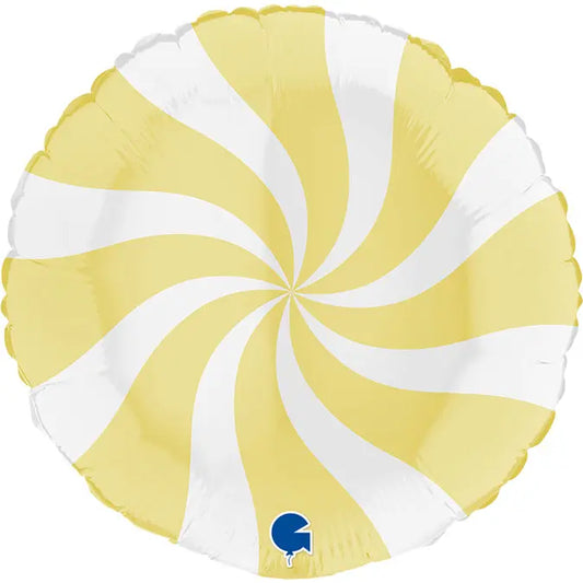 Round Swirly White Yellow Betallic