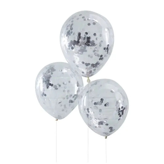 SILVER CONFETTI BALLOONS GingerRay