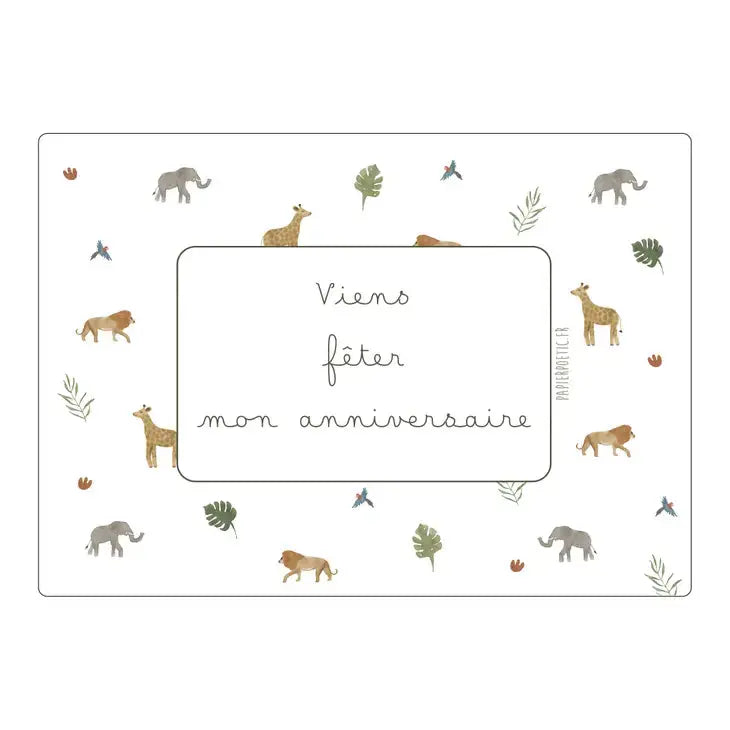 Safari Invitation Card Papier Poetic