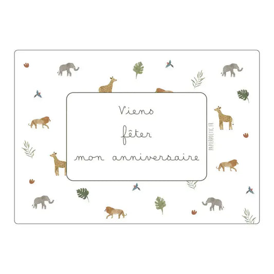 Safari Invitation Card Papier Poetic