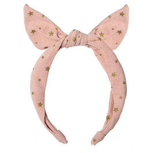 Scattered Stars Tie Headband Pink Rockahula