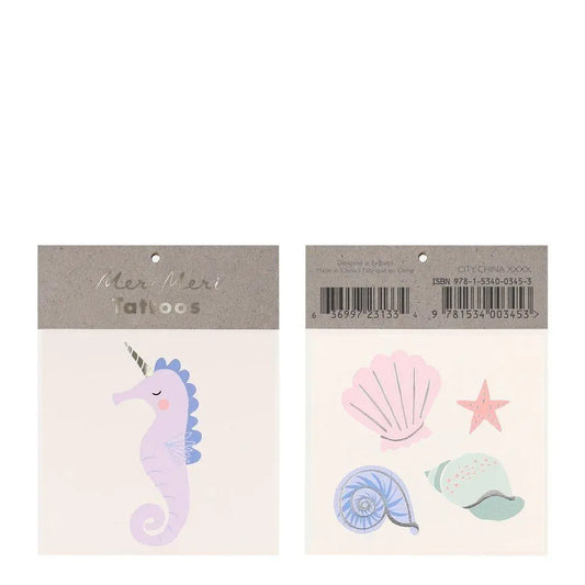 Seahorse & Shell Small Tattoos Meri Meri