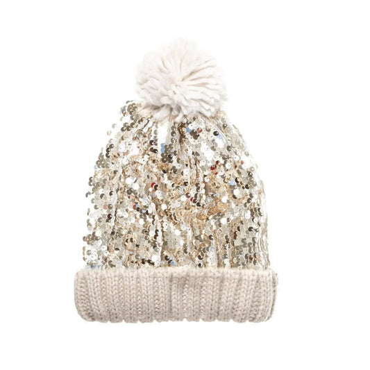 Sequin Shimmer Bobble Hat Gold Rockahula