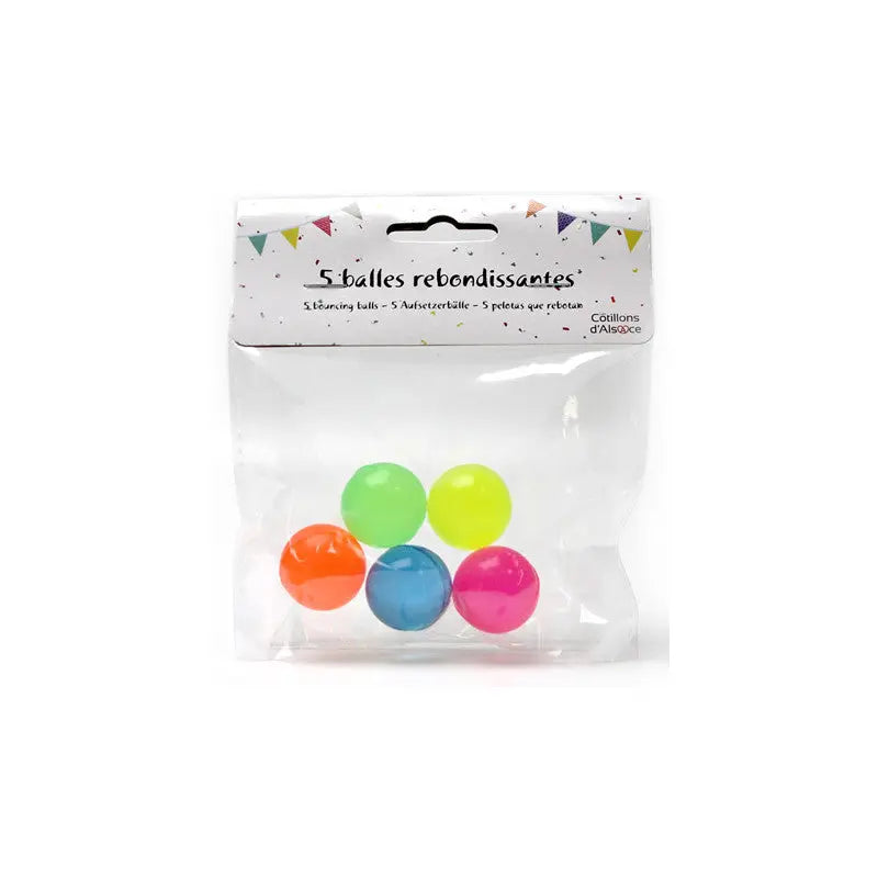 Set de 5 balles rebondissantes flashy CDA