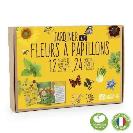 Set of 12 bags Gardening Butterfly Flowers Radis et Capucine