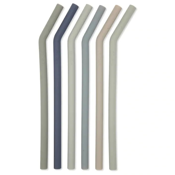 Silicone straws - blue blue Konges Slojd
