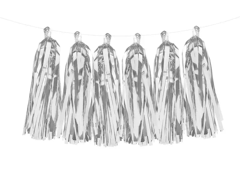 Silver Tassel Garland Partydeco
