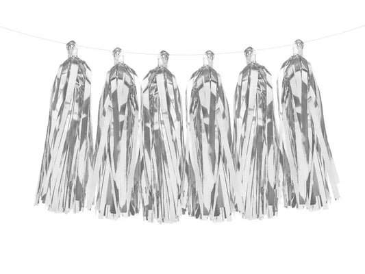 Silver Tassel Garland Partydeco