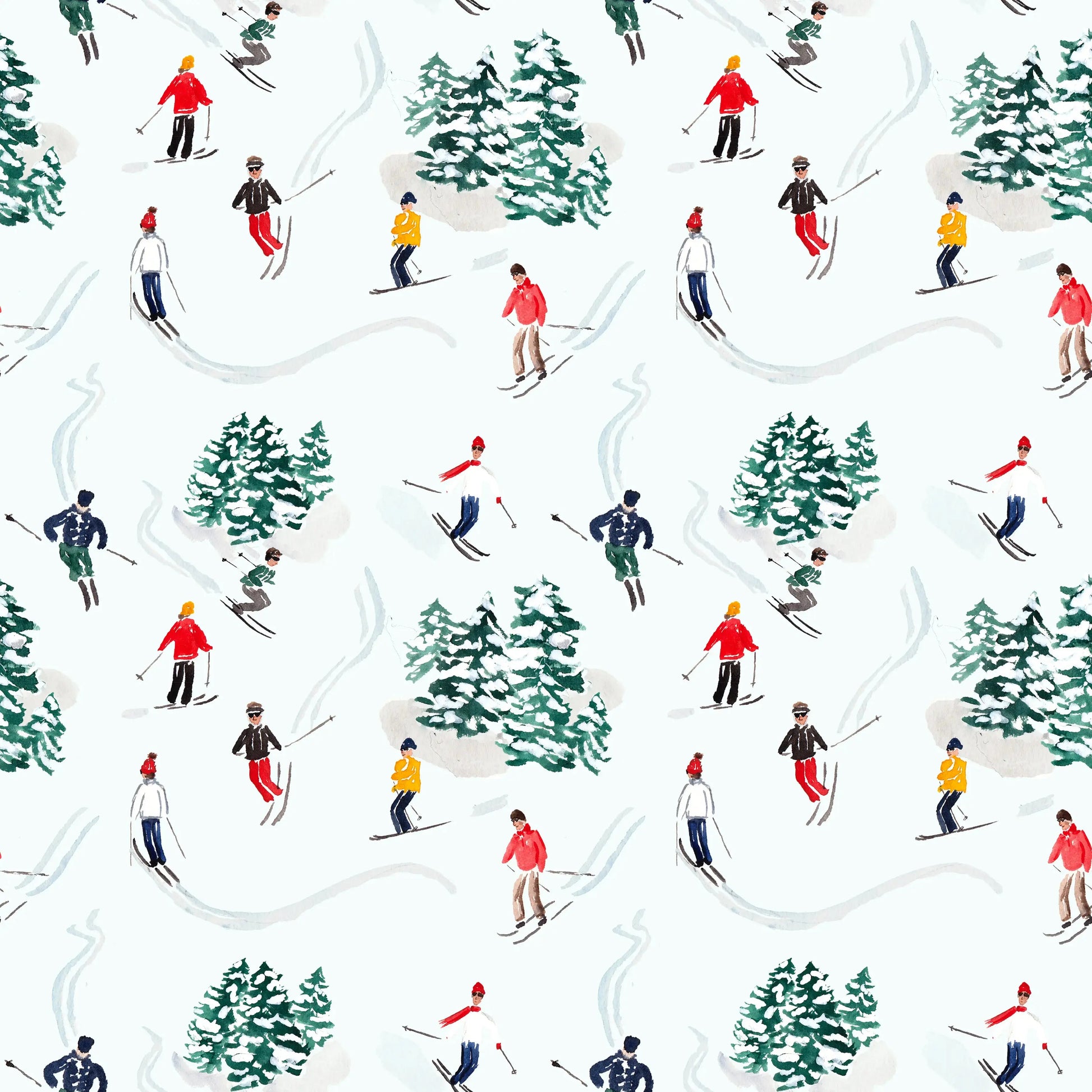 Skier Wrapping Paper Sheets The Illustrated Life