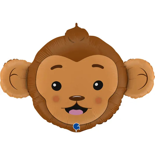 Smiling Monkey Head 36" Foil Balloon Foil